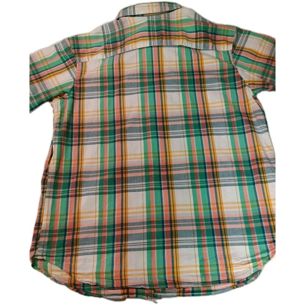 Columbia Mens Large Short Sleeve Plaid Button Down Shirt Teal Blue 100% Cotton - Picture 11 of 16